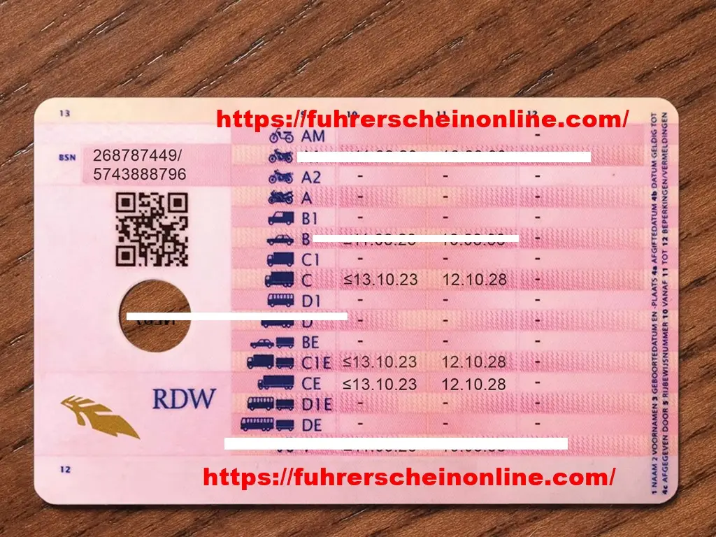 Een Nederlands rijbewijs, ook wel rijbewijs genoemd, is een wettelijk document waarmee personen een motorvoertuig mogen besturen in Nederland. Het wordt afgegeven door de RDW. Het rijbewijs bevat de foto, persoonlijke informatie en rijbevoegdheid van de houder. Er zijn verschillende klassen en categorieën Nederlandse rijbewijzen, afhankelijk van het type voertuig en de rijvaardigheid. buy a real dutch driving license